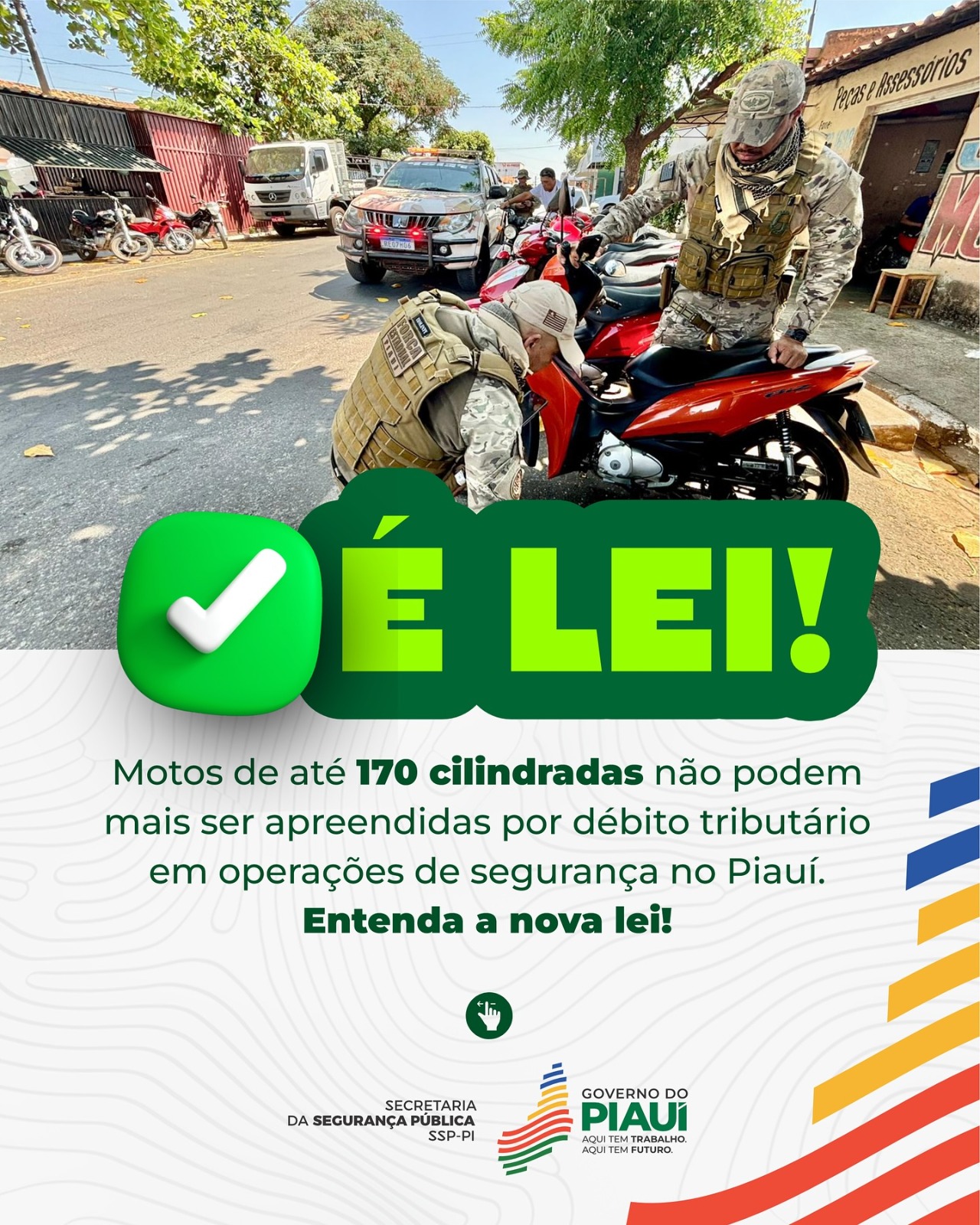 Motos com débitos não serão mais apreendidas em operações da Polícia Civil e Militar