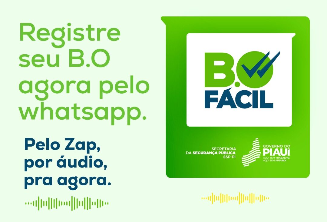 Piauí lança o BO Fácil: primeiro serviço do país que permite registrar boletim de ocorrência via WhatsApp