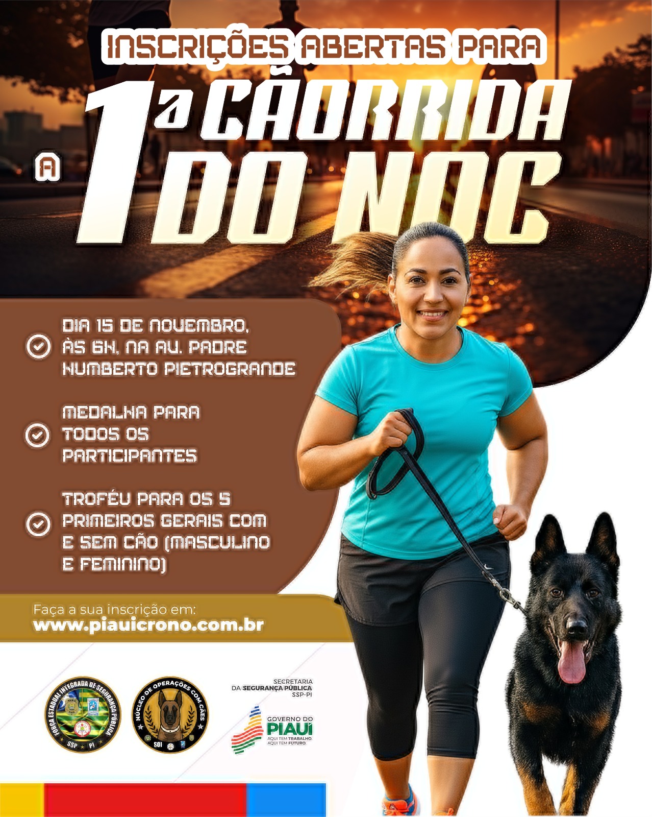 SSP-PI realiza a 1ª Cãorrida do Núcleo de Operações com Cães em Teresina
