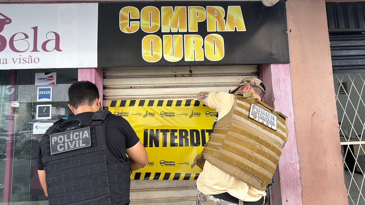 SSP interdita novamente loja suspeita de receptação joias de ouro oriundas de crimes em Teresina
